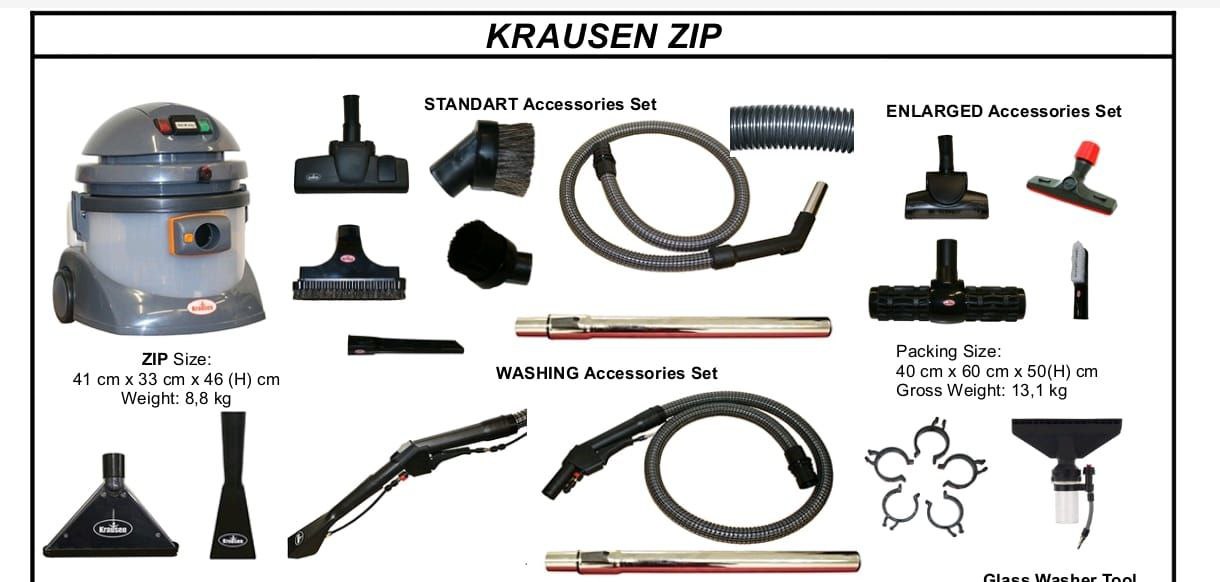 Krausen zip Putekļusūcēja komplektācija